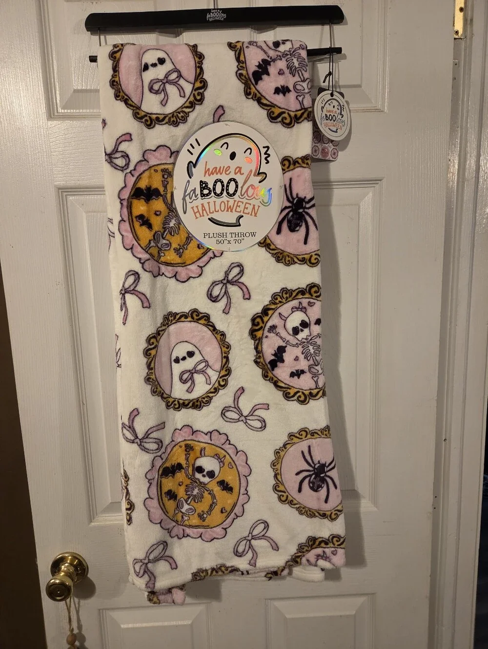 Ghosts & Skeletons Frame Style 50×70 Inch NWT Plush Throw